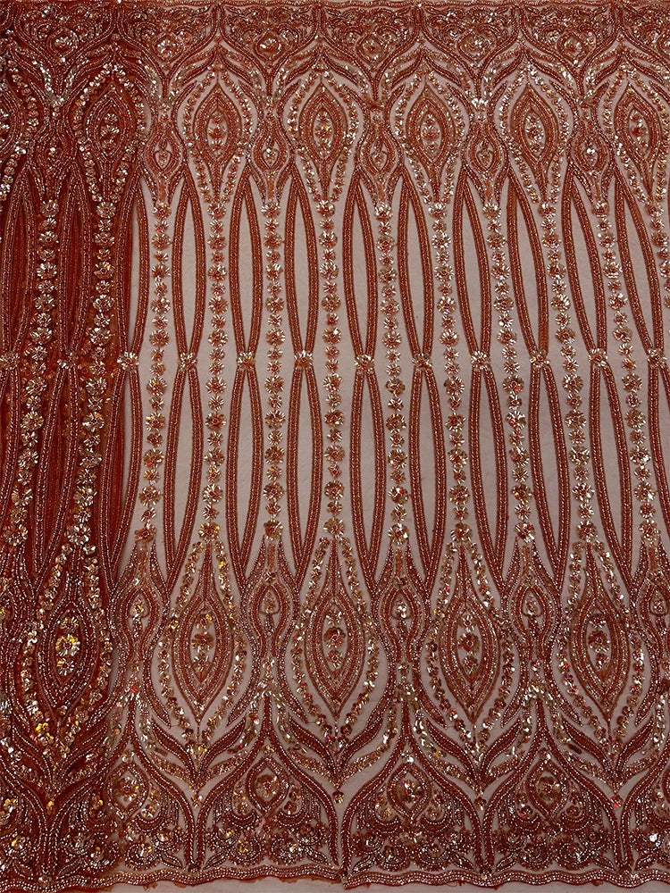 New African Heavy Beaded Lace Fabric