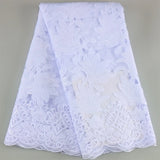 African Milk Silk Net Mesh Sequins French Lace Fabric