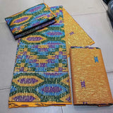 Ankara African Kente Gold Real Wax Fabric