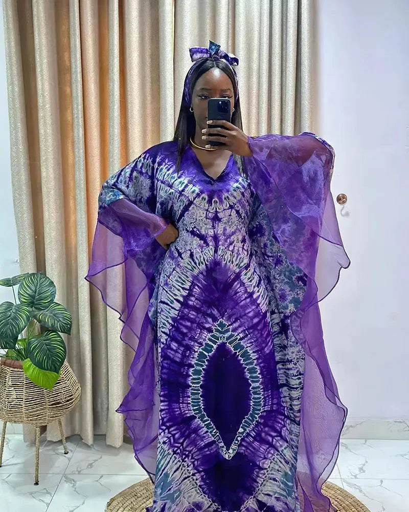 Summer Kaftan African V-neck Polyester Plus Size Long Maxi Dress