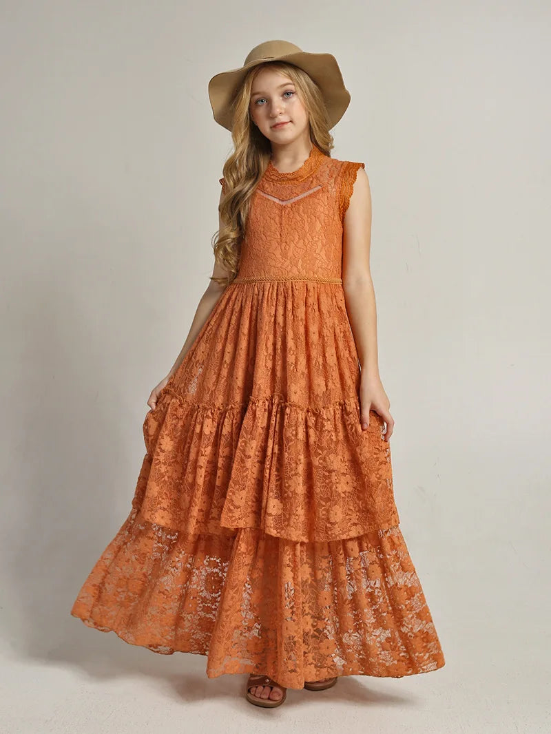 2-12 Years Old Summer Lace Girls Dress