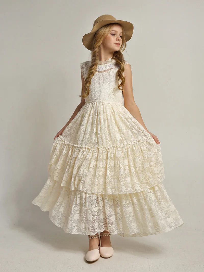 2-12 Years Old Summer Lace Girls Dress