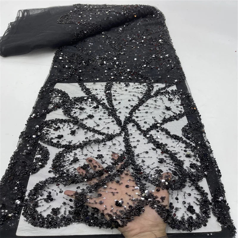 New Luxury Black African Lace Fabric