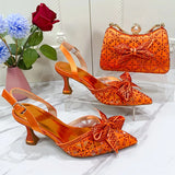 Italian Design Luxury Women's Pointed toe Shoes Bag Set