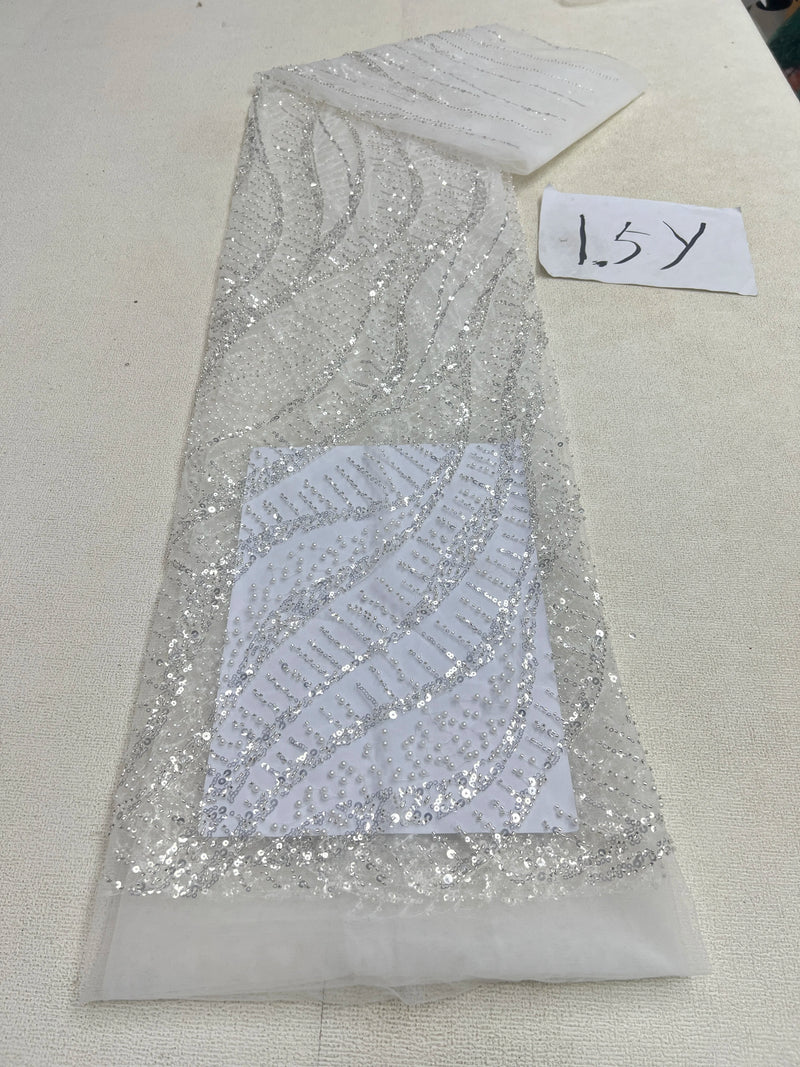 New Fashion French Embroidery Beaded Tulle Lace Fabric