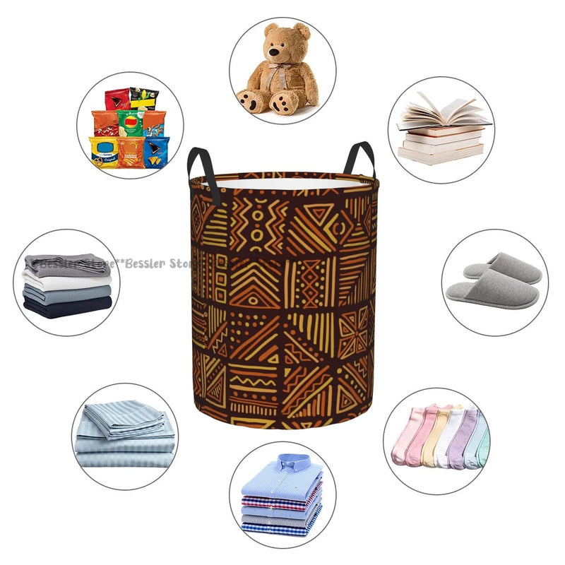 African Ethnic Tribal Style Laundry Basket