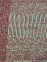 New African Heavy Beaded Lace Fabric