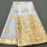 High Quality Sequins Tulle African Lace Fabric