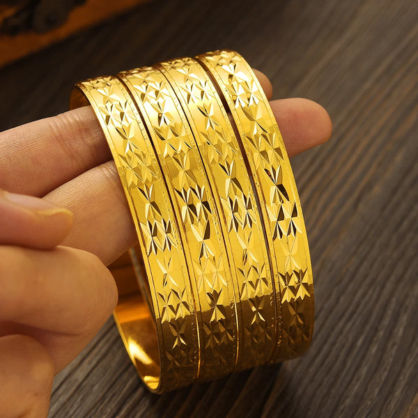 Women Ethiopian Jewelry Gold Color Bangles Bracelets