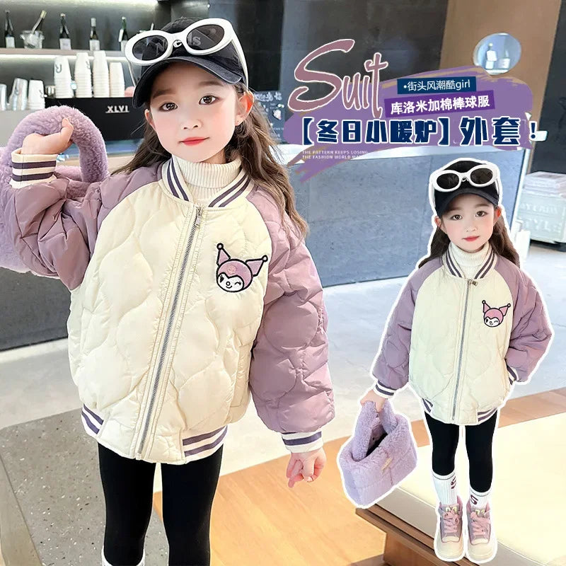 Girly Heart Kawaii Sanrio Kuromi Soft Baseball Jacket