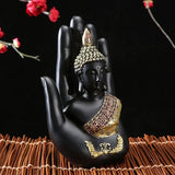 Buddha Sitting in Hand Statue Resin Buddhist Figurines