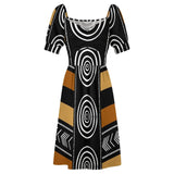 African Mud Cloth Artwork Sleeveless Dress