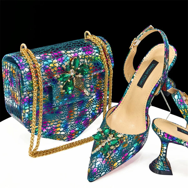 New Arrival African Wedding Shoes and Bag Set