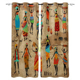 African Woman Dance Ethnic Culture Vase Blackout Curtains