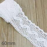 New White Beige Cotton Embroidered Lace