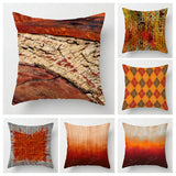 Modern Orange Abstract Geometric Cushion Cover