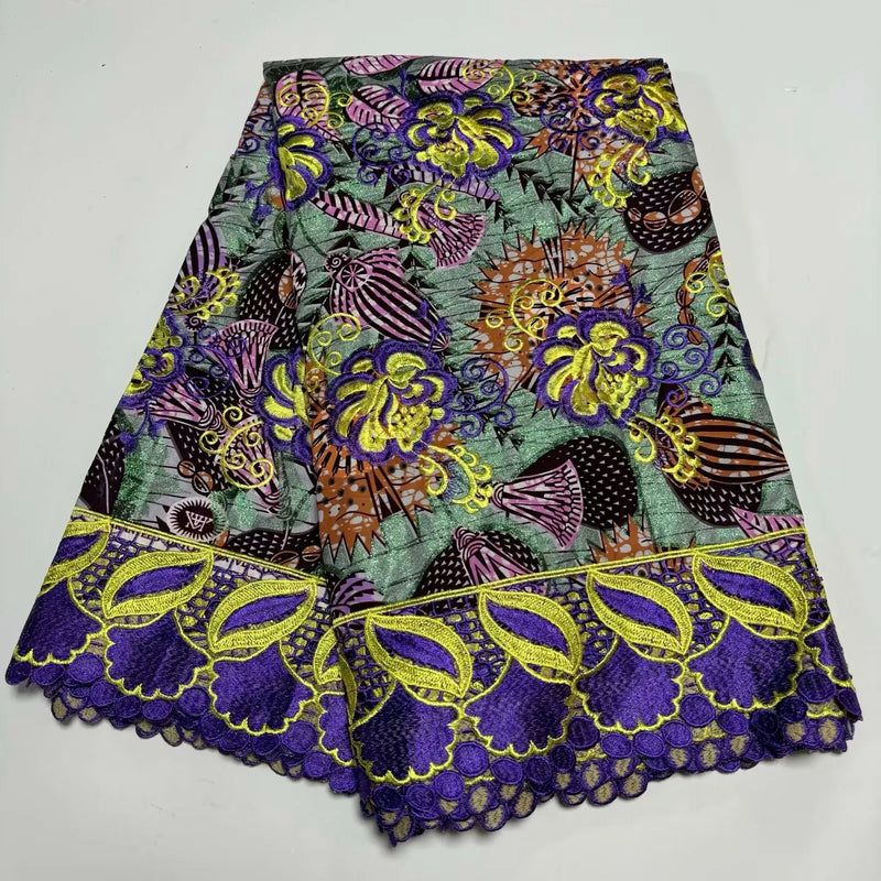 100% Cotton Ankara Wax Satin Print Fabric