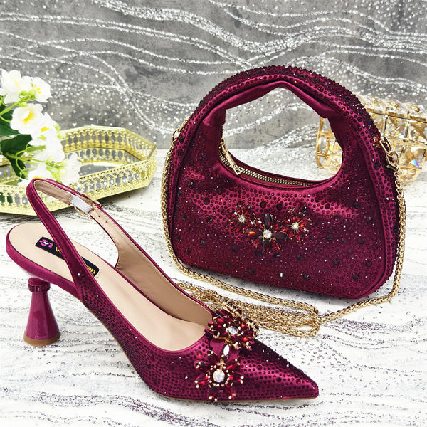 New fashion Women Shoes and Bags To Match Set