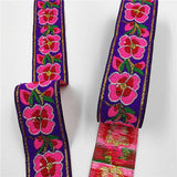 3.3cm Flowers Pattern Embroidered Jacquard Ribbons Woven Lace