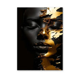 New Modern African Women Golden Canvas Art Poster