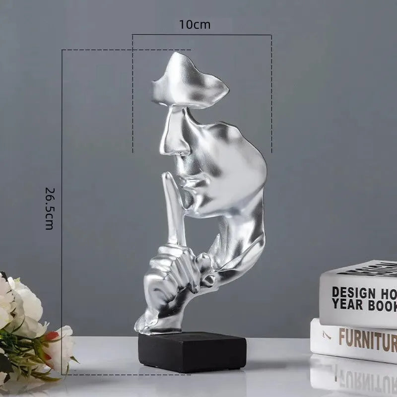 Home silence is Gold statue decoration