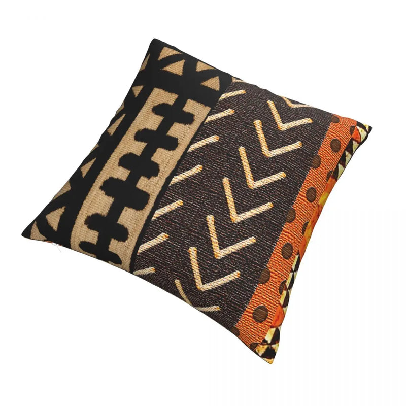 New African Mud Printed Polyester Cushion Cover