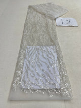 High Quality French Nigerian Beaded Lace Fabric