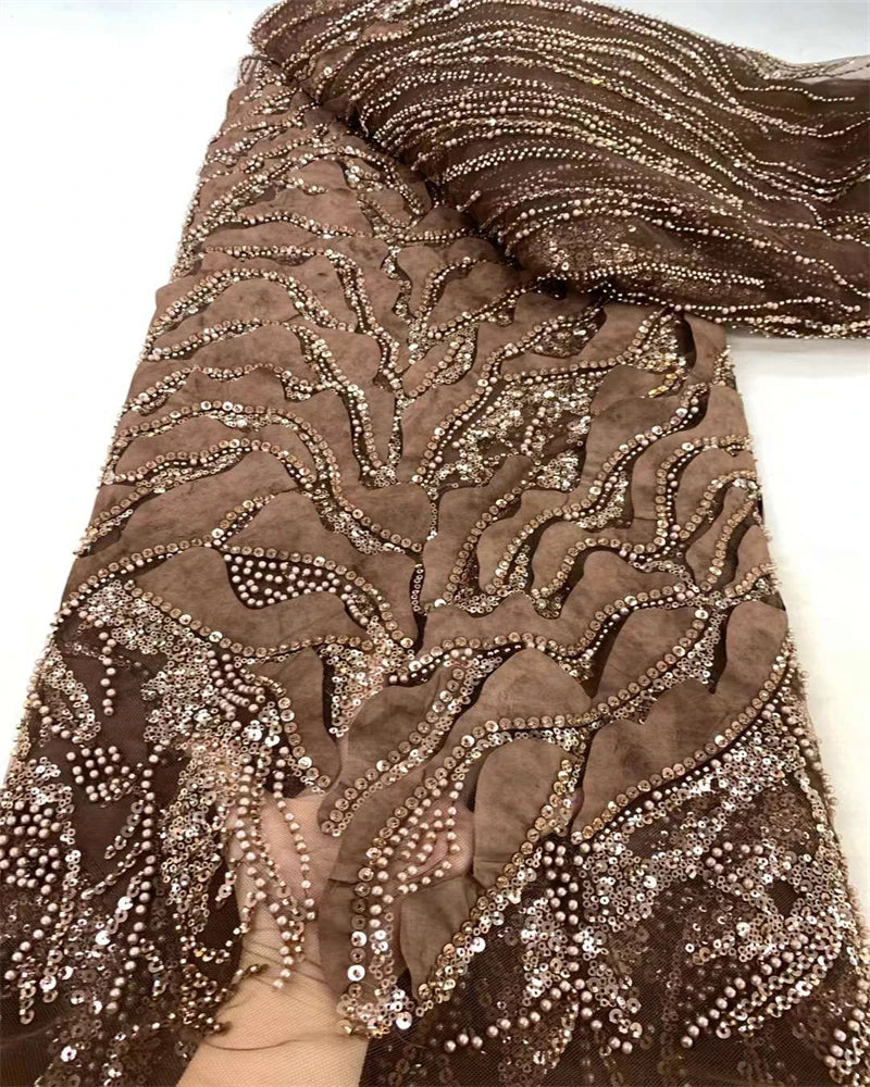 New Luxury Nigerian Sequins Lace Fabric