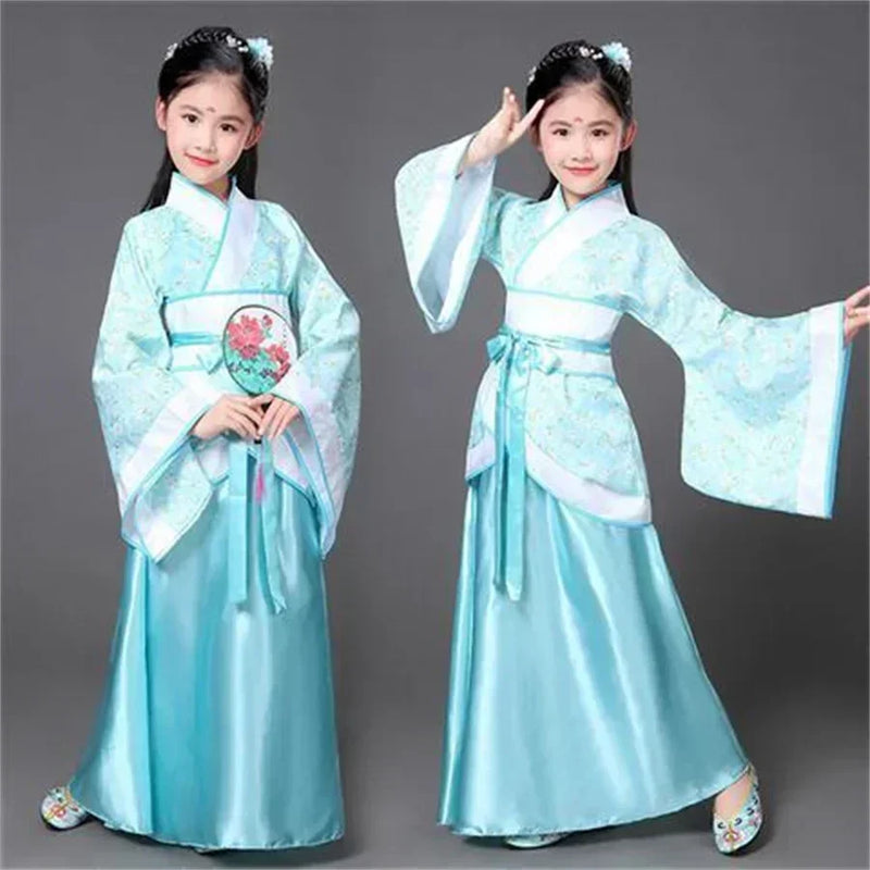 Children Girls Lion Dance China Clothing