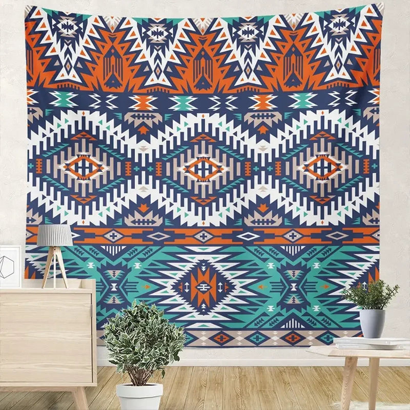 New Mexican Style Aztec Retro Patterned Tapestry