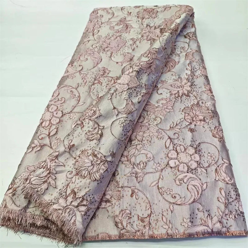 High Quality Nigerian Damask Gilding Lace Fabric