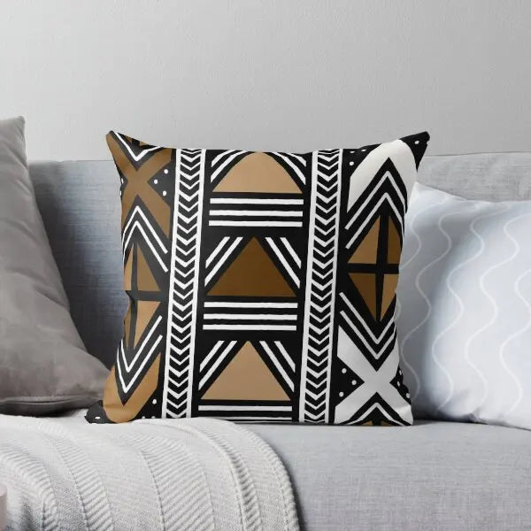 African Mud Bogolan Desig  Printing Throw Pillow Cover