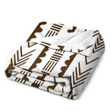 New African White Mud Design Throw Blanket