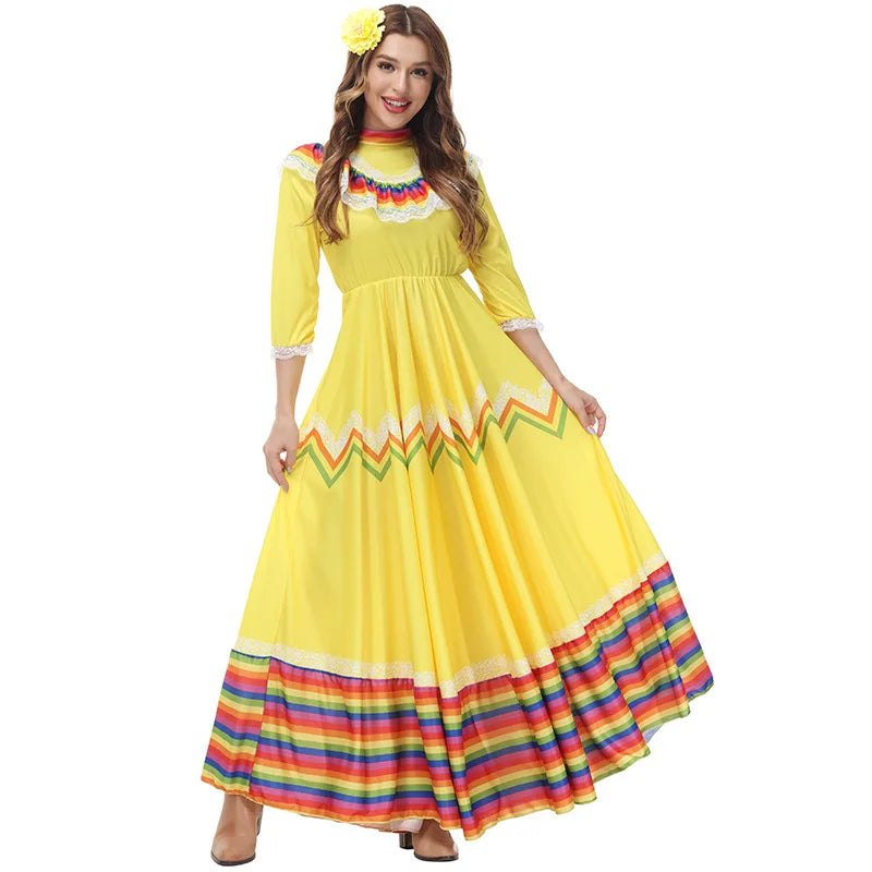 Women Traditional Mexican Folk Dancer Dress