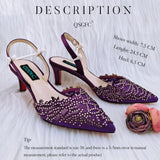 Small Rhinestones Fashion Party Ladies Shoes And Bag