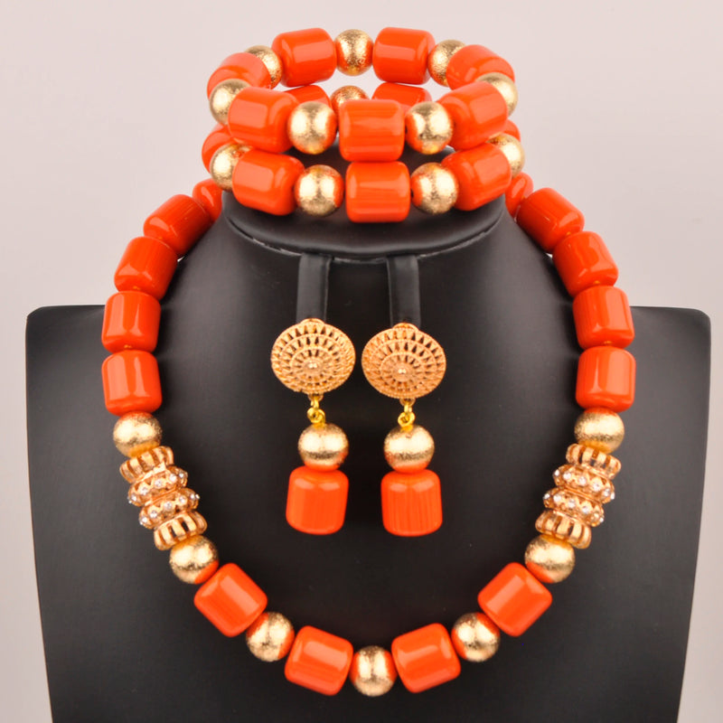 New Artificial Coral Bead Necklace Sets