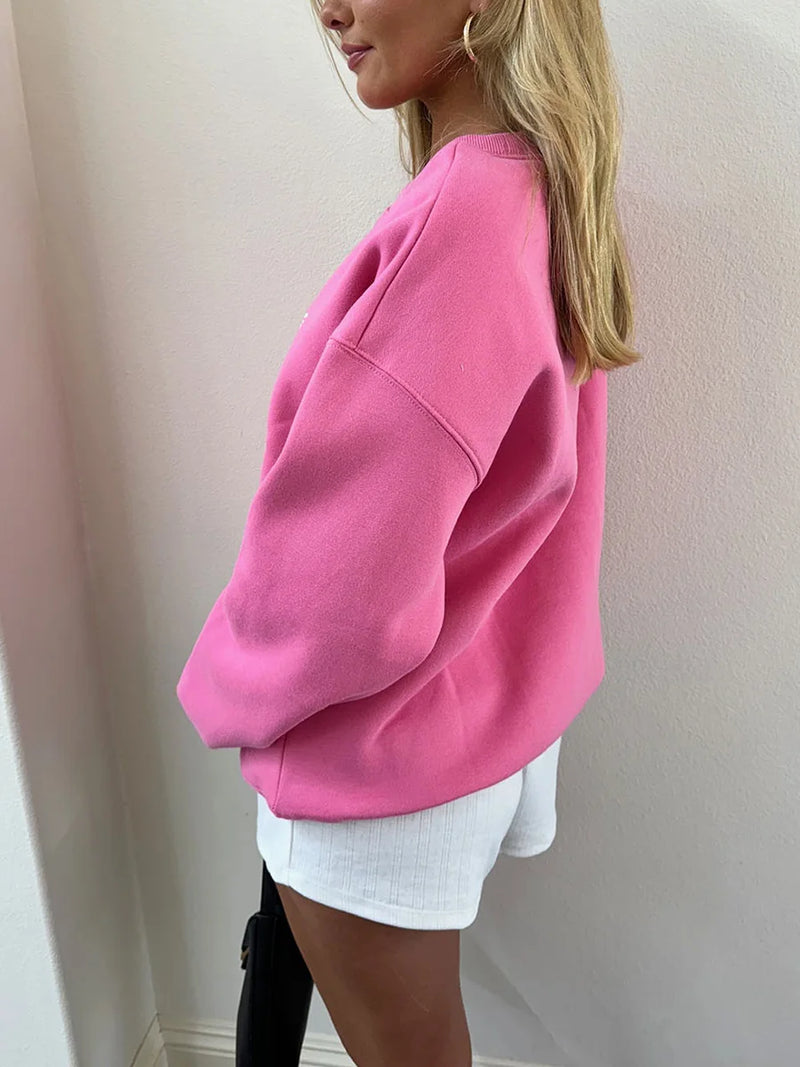 New Cute Pink Bow Prints Hoodie