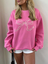 New Cute Pink Bow Prints Hoodie