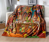 Africa Ethiopian Painting Art Cartoon Blanket