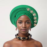 Women Aso Oke Fabric Muslim Headwear