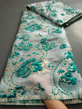 Satin Nigerian Brocade Gild Jacquard Lace Fabric