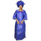 New African Bazin Embroidery Design Dress