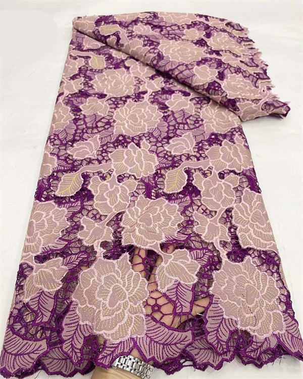 African Water Soluble Guipure Cord Lace Fabric