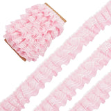 New Pink Double-Layer Pleated Chiffon Lace