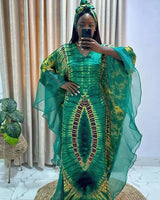 Summer Kaftan African V-neck Polyester Plus Size Long Maxi Dress