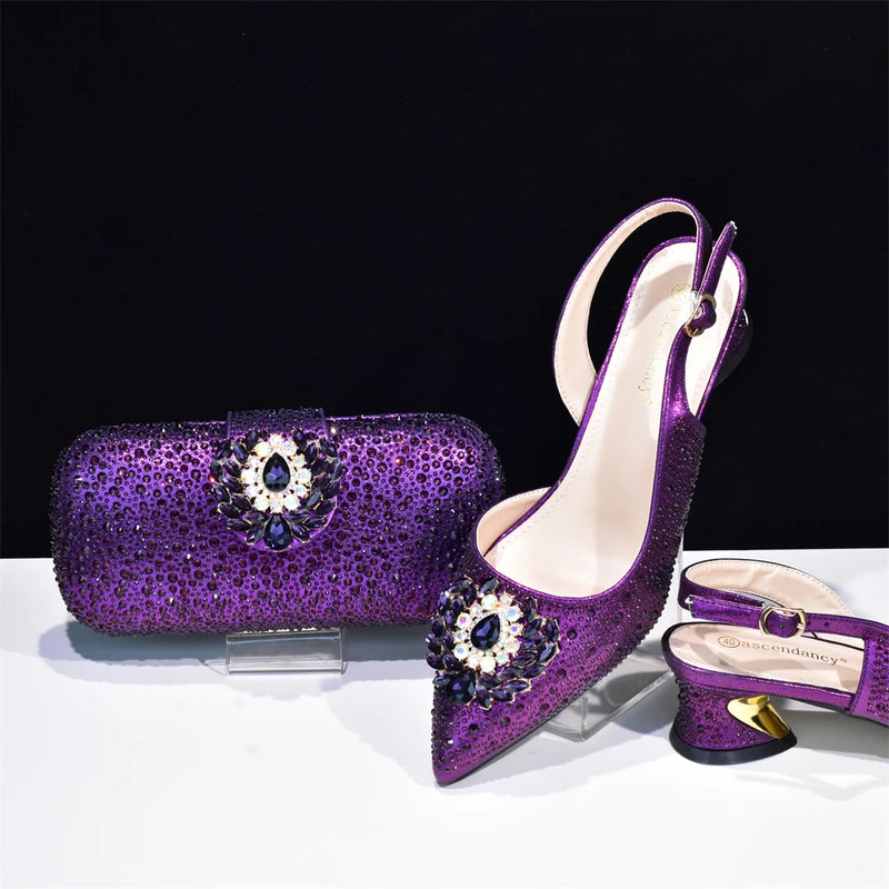 New Women Shoes and Bag Set