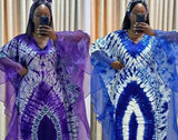 Summer Kaftan African V-neck Polyester Plus Size Long Maxi Dress