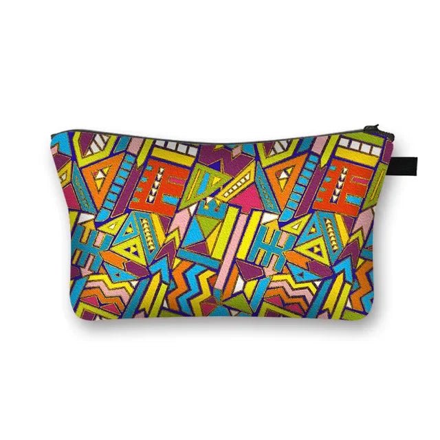 African Woman Print Cosmetic Bag