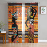 Ethnic Style African Women Sheer Curtains