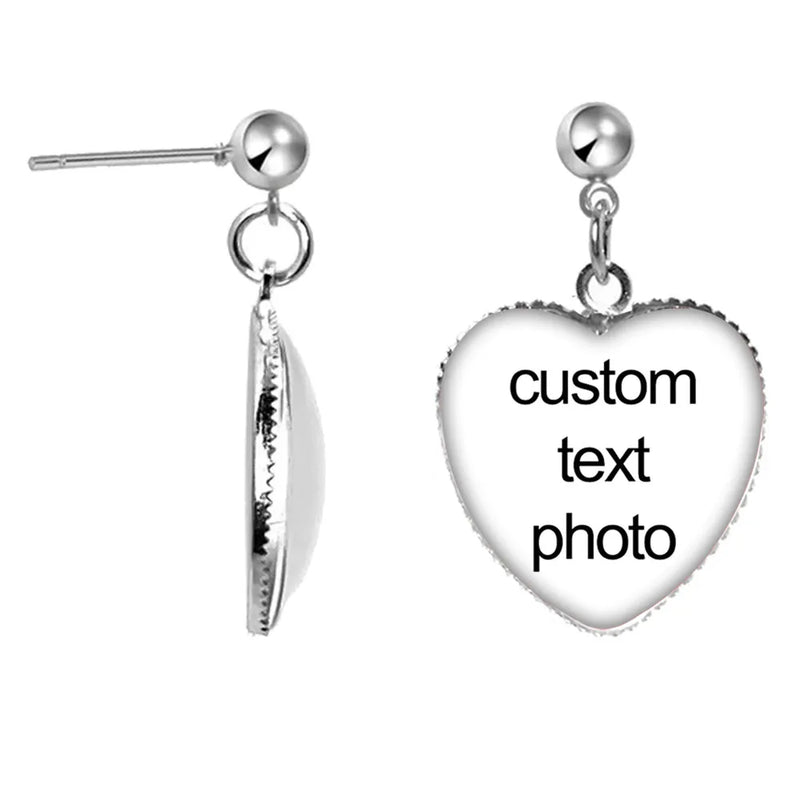 New  Custom Photo Drop Earrings